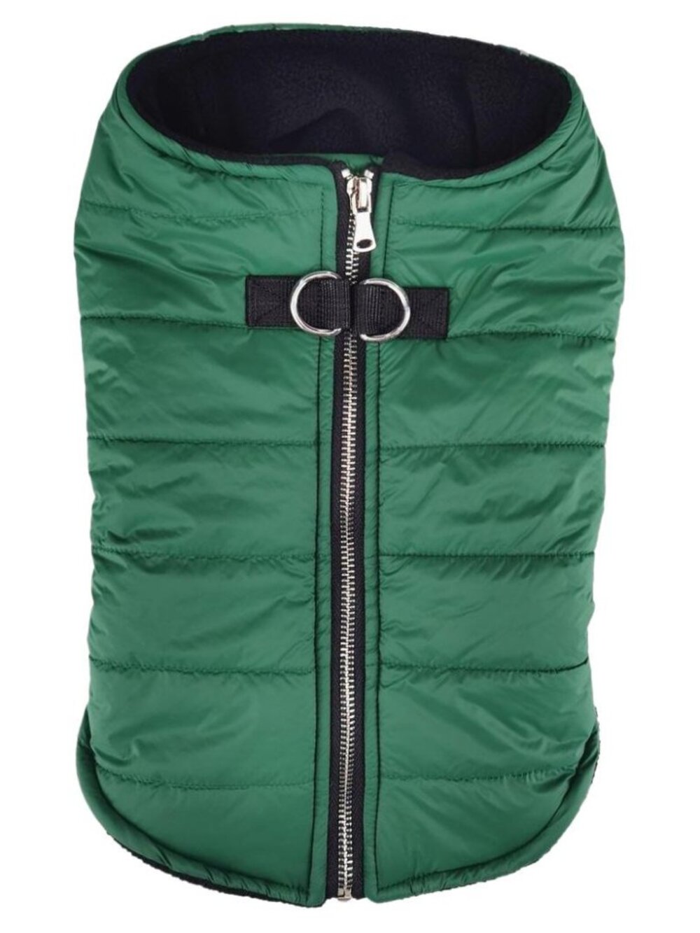 Doggie Design Zip-up Dog Puffer Vest - Dark Green